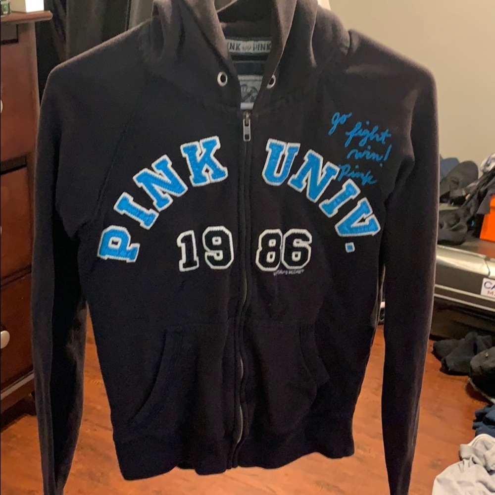 Black pink Victoria’s Secret zip up jacket